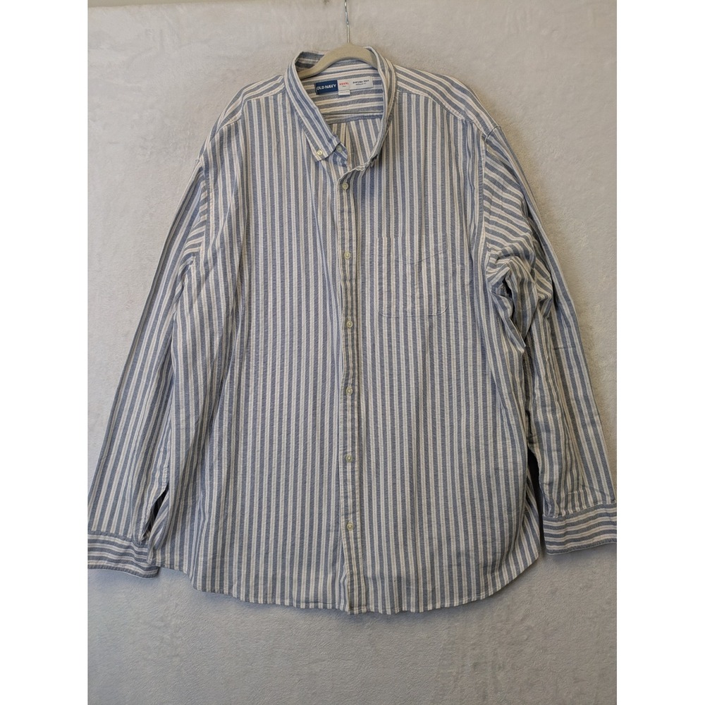 Old Navy Everyday Shirt‎ Men's Size 4X Tall Striped Button Down